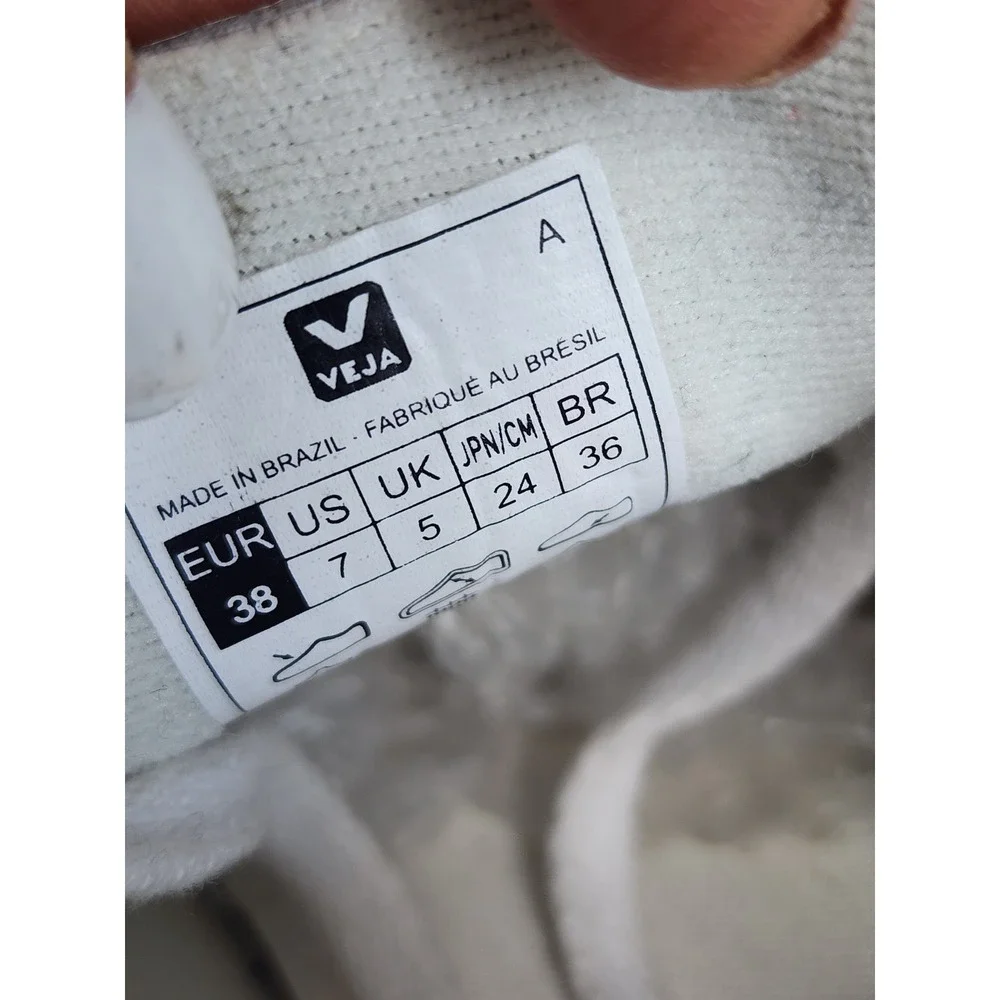 Veja Campo Leather Sneakers White Black Low Top Trainers EU 38 US 7